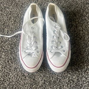 Converse White Sneakers with Red Accents